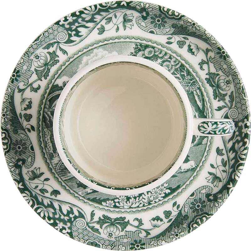 Heritage Green Italian espressokopp med skål 9cl
