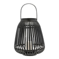 Asra lanterne bambus/glass 29x35 cm svart