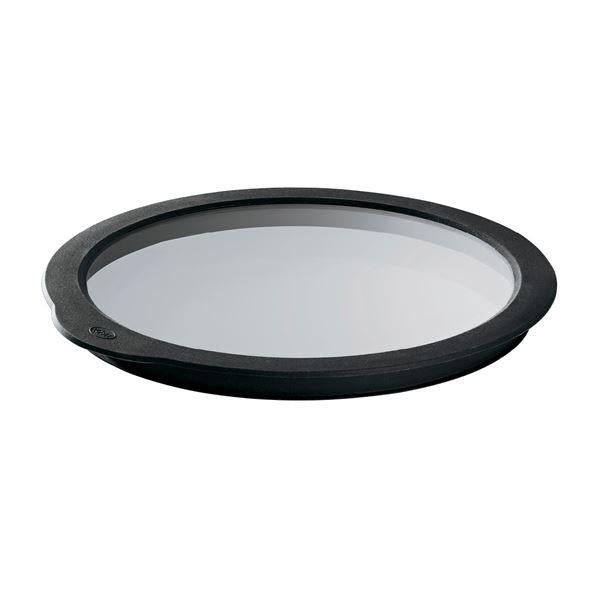 Glasslokk 20 cm klar/svart