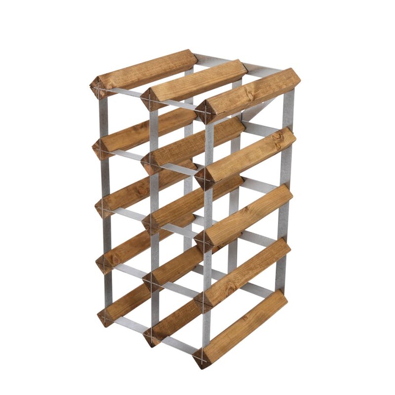 Vinstativ 12 flasker montert lys eik