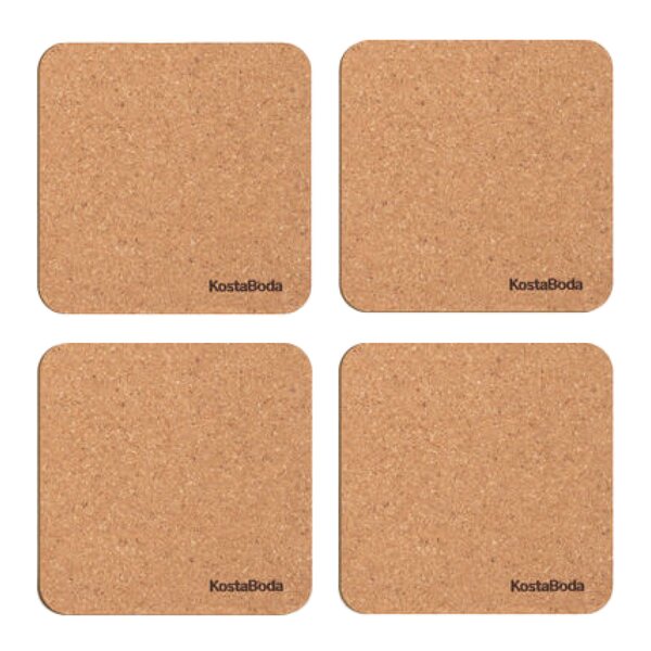 Viva glassbrikke 9,6x9,6 cm 4 stk kork