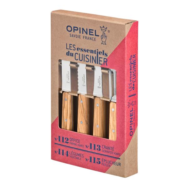 Essentials knivsett 4 deler olive