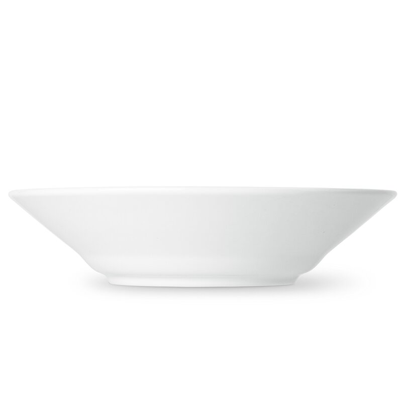 Hvit Riflet Halvblonde dyp tallerken 24 cm