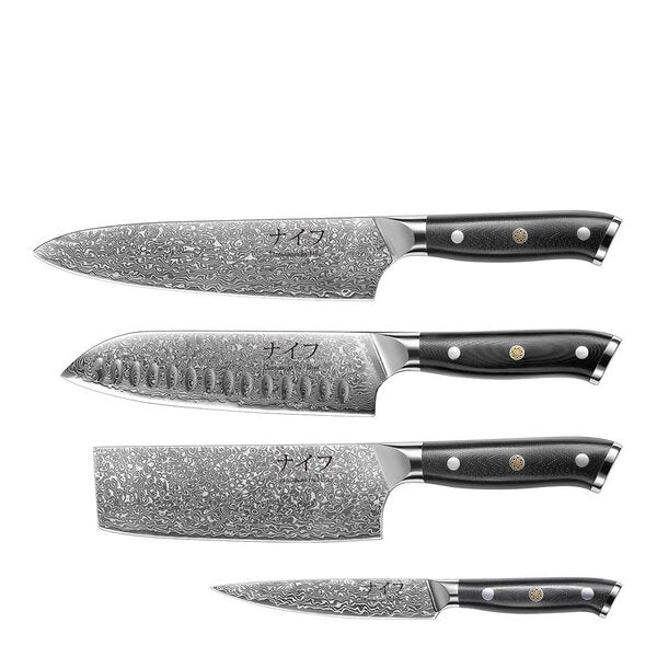 G10 knivsett 4 deler svart