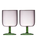 Torino vinglass 30 cl 2 stk rosa/grønn