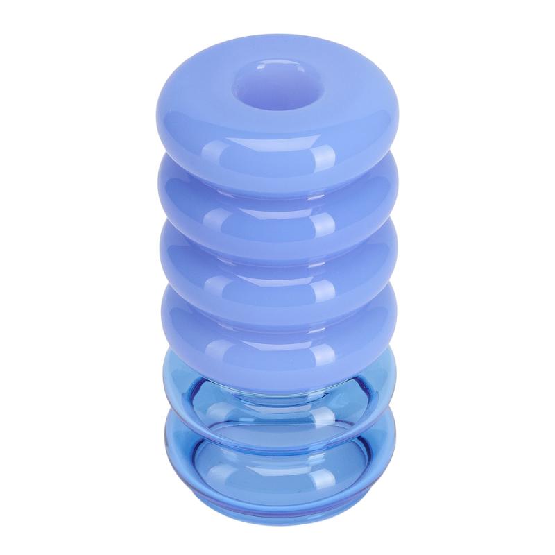Bubble vase/lysestake 13,5 cm blå