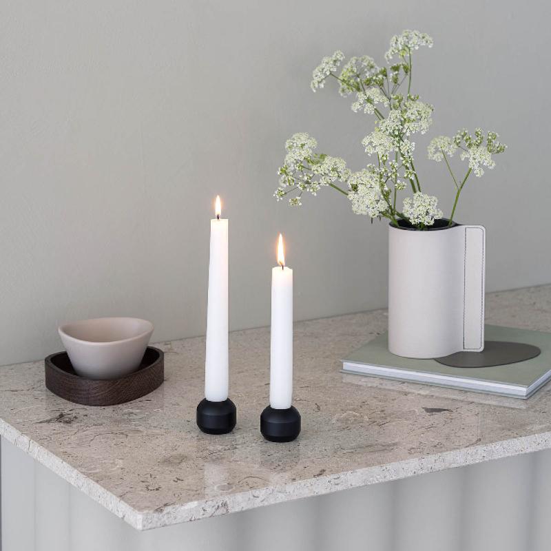 Silhouette lysestake 3,4 cm 2 stk svart