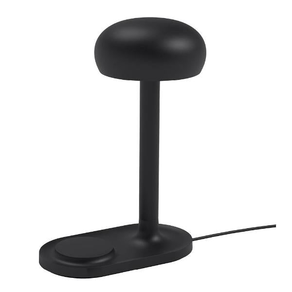 Emendo lampe med trådløs Qi-lader svart
