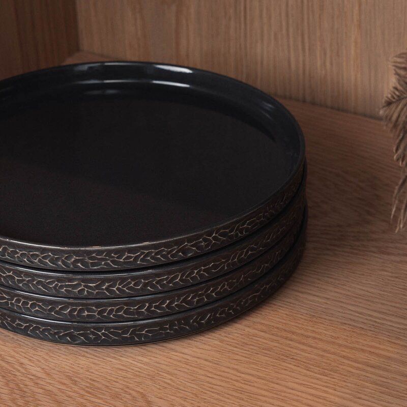 Servisen C tallerken 25 cm 4 stk antrasitt