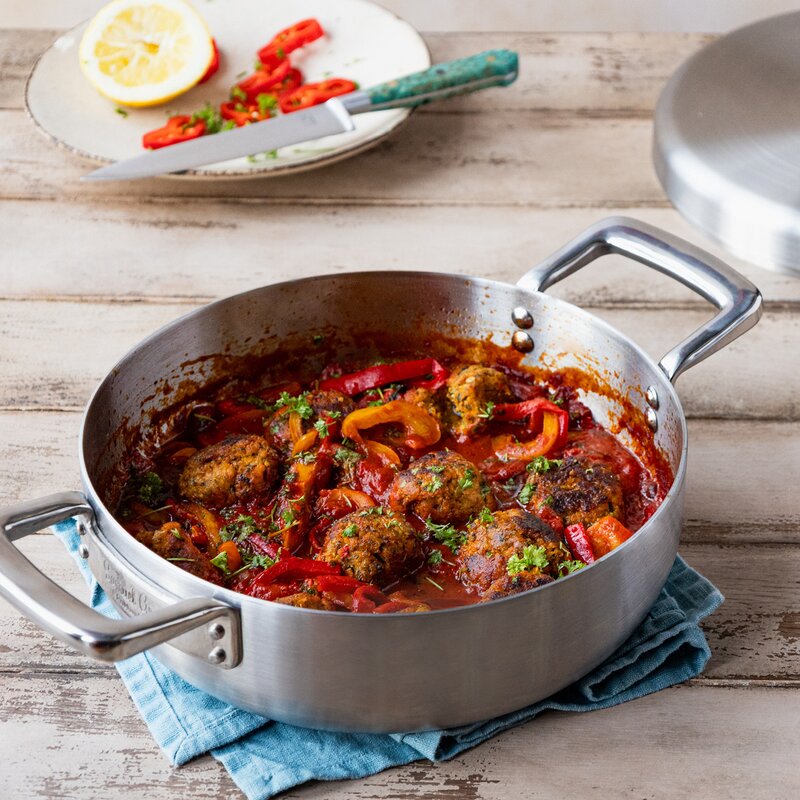 Sautépanne med lokk 24 cm urban rustfritt stål