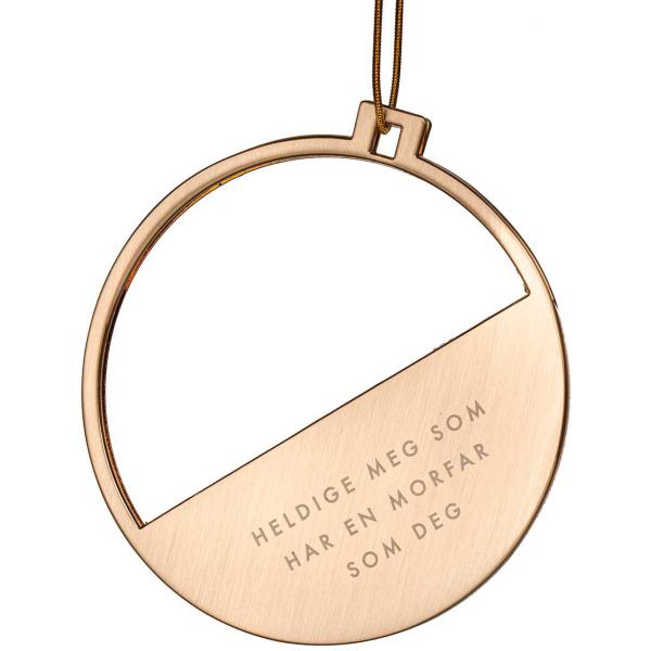 Julepynt m/fotoramme Morfar 7x0,5 cm 14K gull
