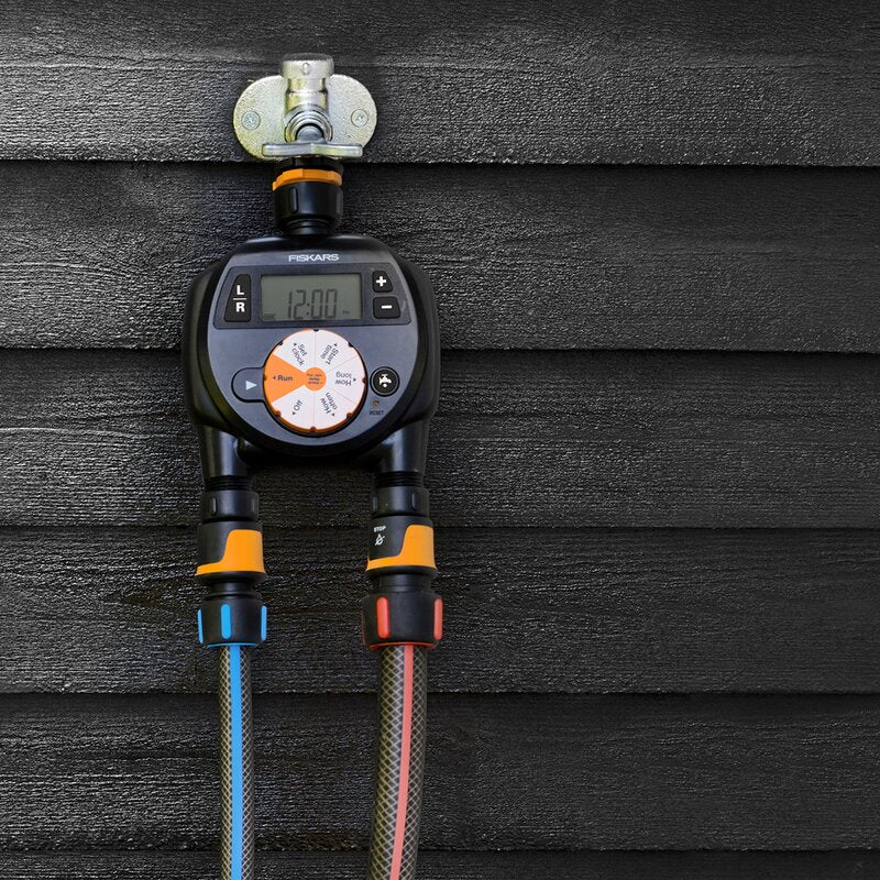 Vanningstimer dobbel til vannslange svart