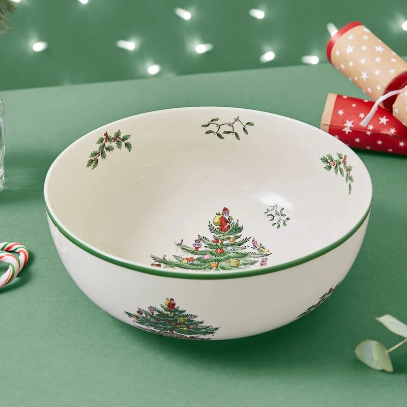 Christmas Tree serveringsbolle 24,5 cm hvit/grønn/rød