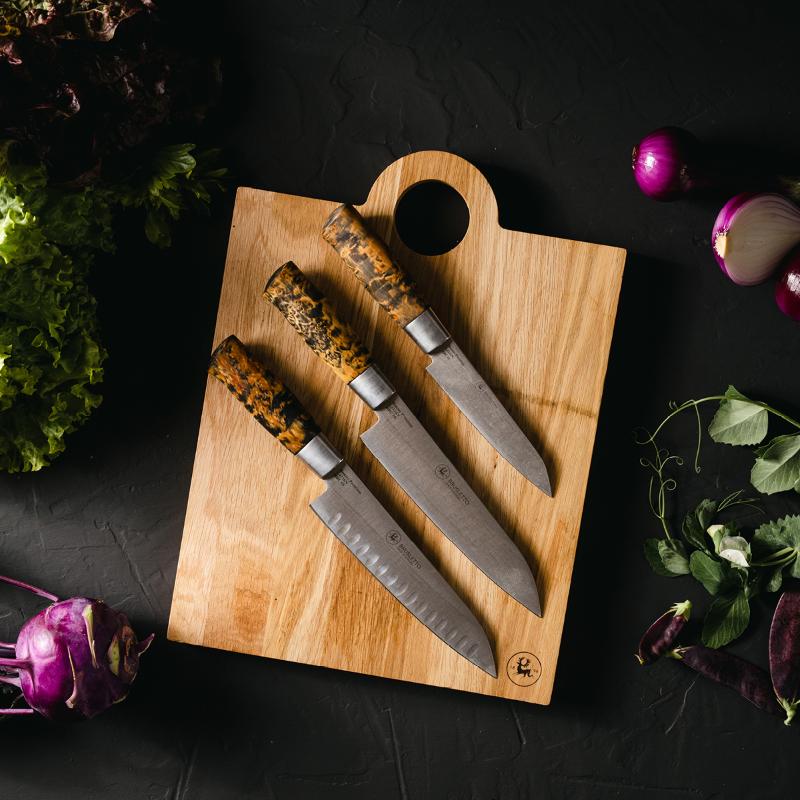 Hunter premium chef santokukniv 19 cm blank/natur