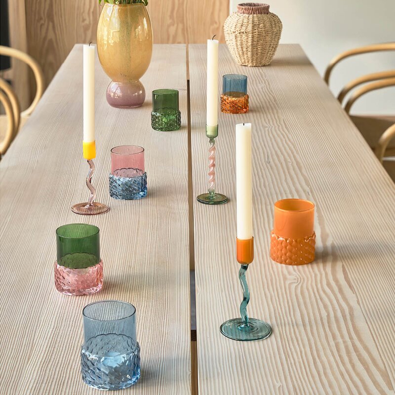 Styles telysholder 7,7x10 cm blå
