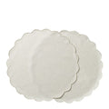 Scallopped dekkebrikke 2 stk 36 cm natur