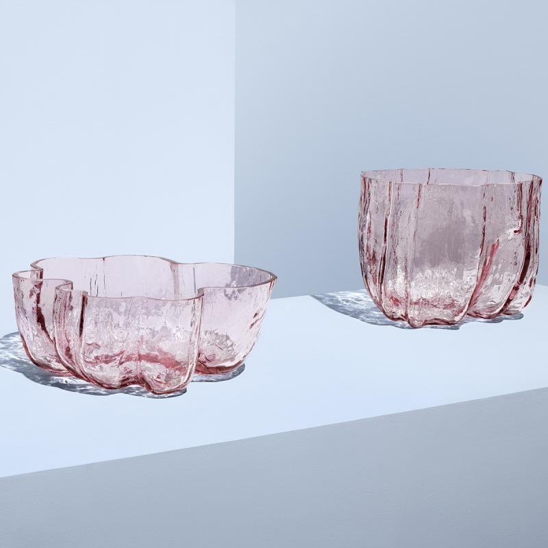 Crackle vase 17 cm rosa