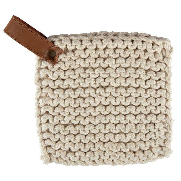 Home grytelapp strikket beige