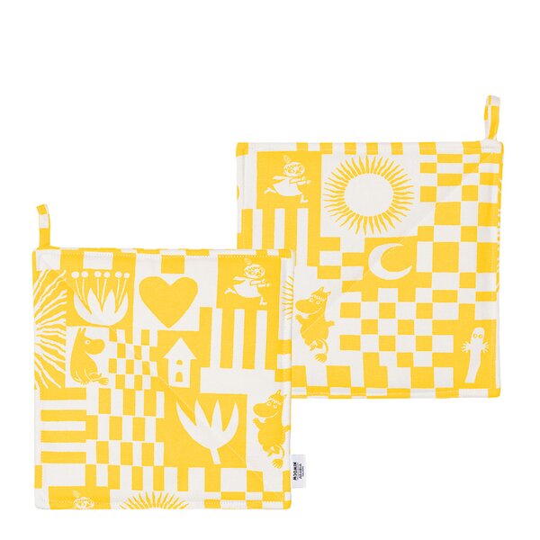 Mummi Fest gryteklut 23x23 cm 2 stk gul