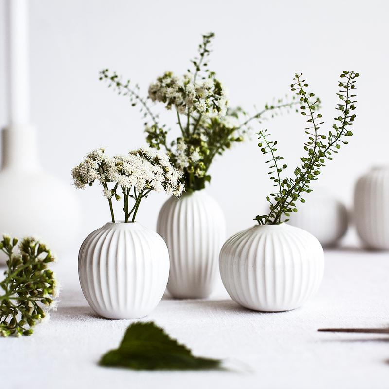 Hammershøi vase miniatyr 3 stk hvit