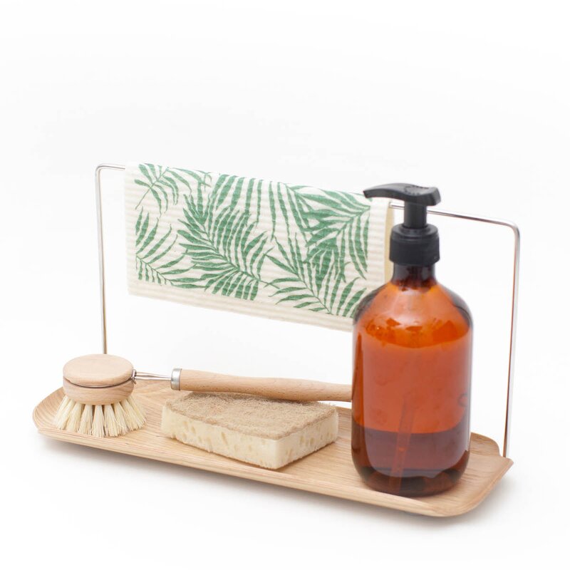 Leaf oppvaskbrett m/klutholder 33x11,5 cm piltre