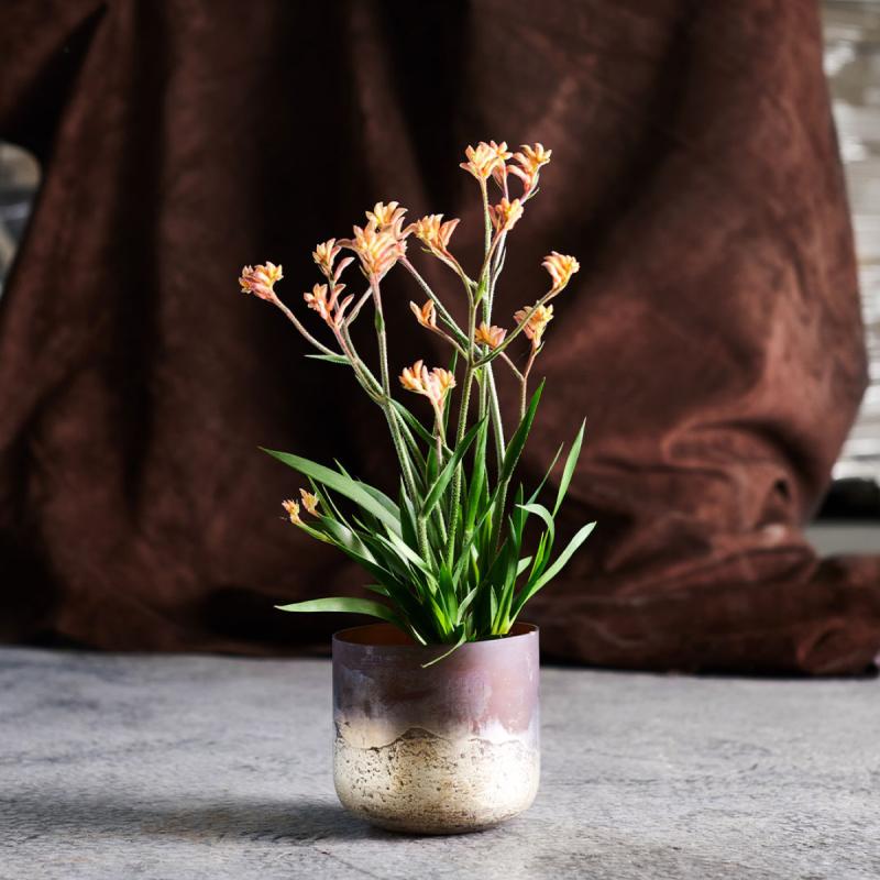 Lana vase 14 cm brun/gull