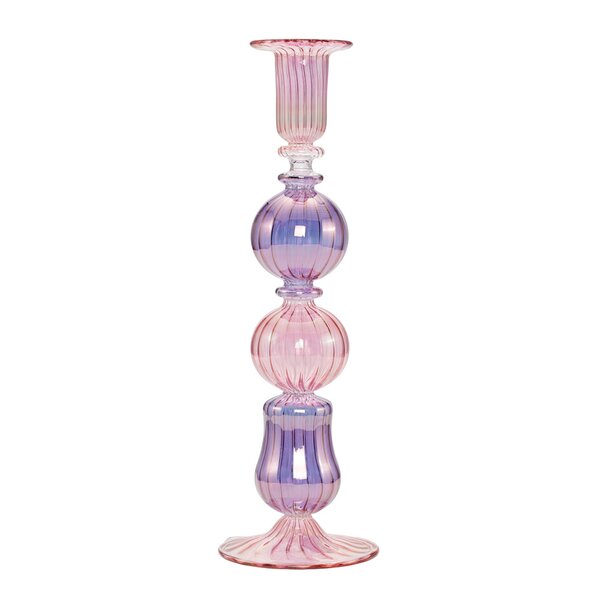 Illume lysestake 25 cm rosa/lilla
