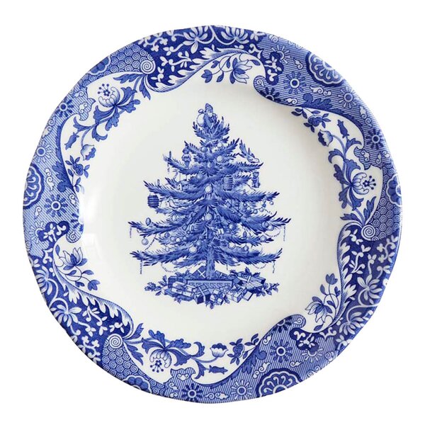 Blue Italian Christmas Tree tallerken 20 cm blå/hvit