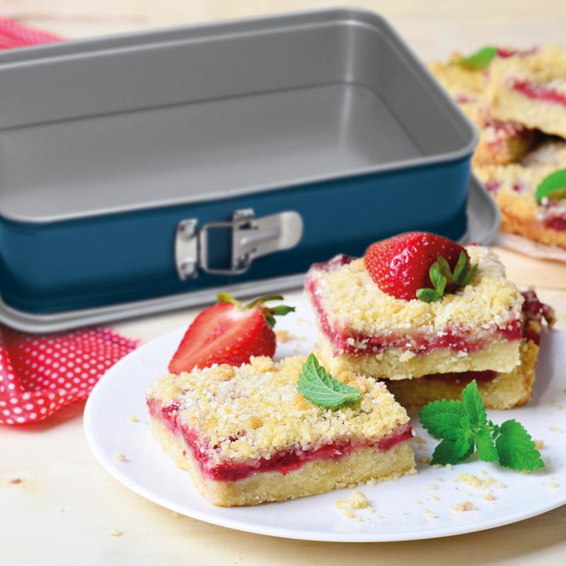 Xbake springform rektangulær 28 cm blå