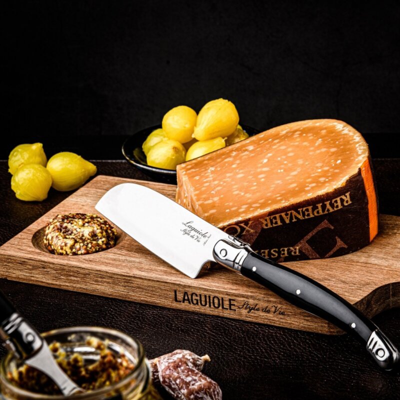 Skjærebrett/ostekniv santoku 2 stk svart