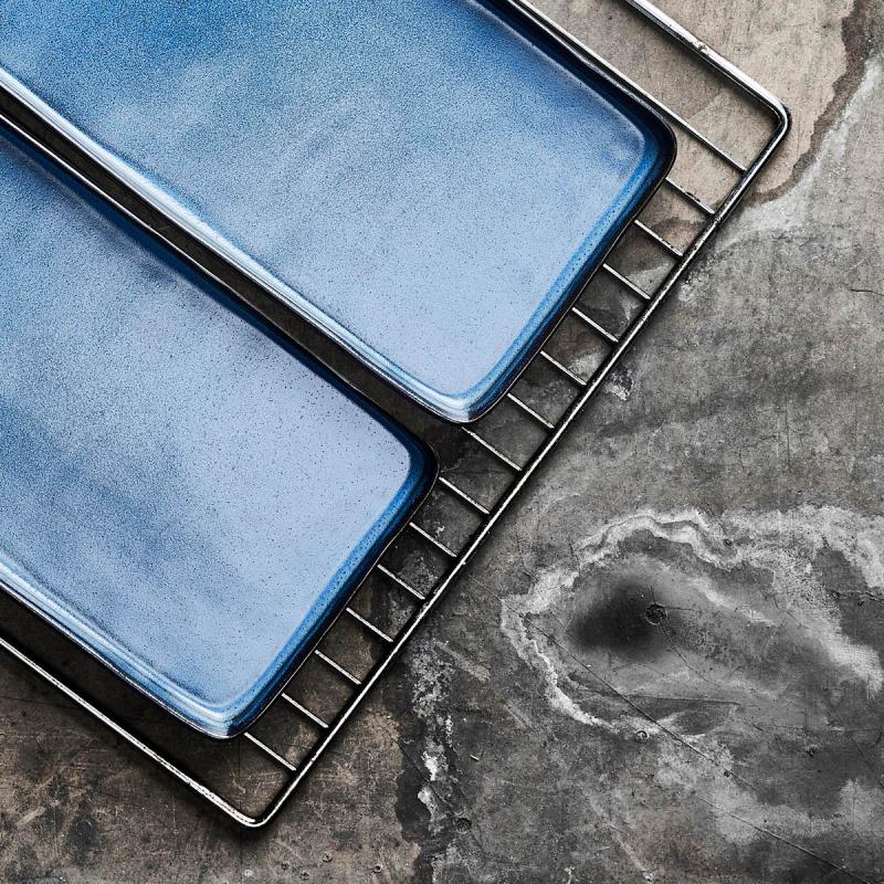 RAW tallerken rektangulær 34x18 cm 2 stk midnight blue