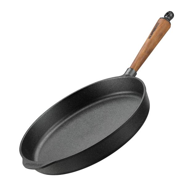 Traditional sautépanne 30 cm med valnøtthåndtak