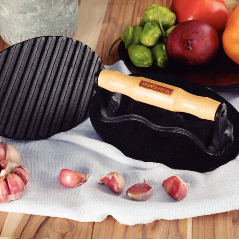 Cast iron grillpresse 17,5x11,2 cm svart