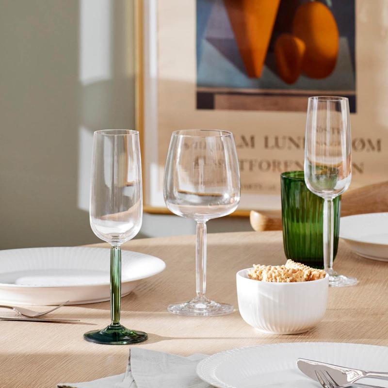 Hammershøi champagneglass 24 cl 2 stk grønn