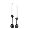 Silhouette lysestake sett 12 + 14,5 cm svart