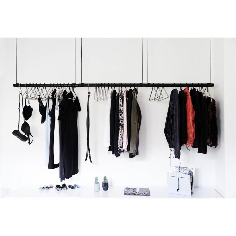 Swing M garderobestang 80 cm svart eik/svart