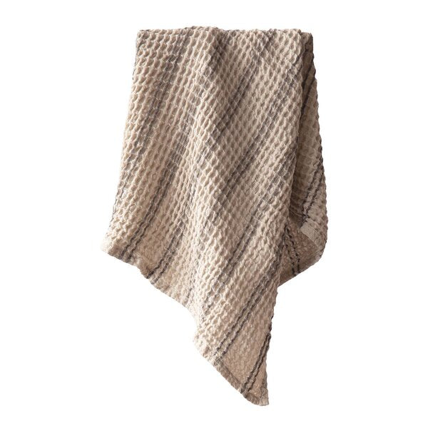 Nella håndkle vaflet 50x70 cm taupe stripe