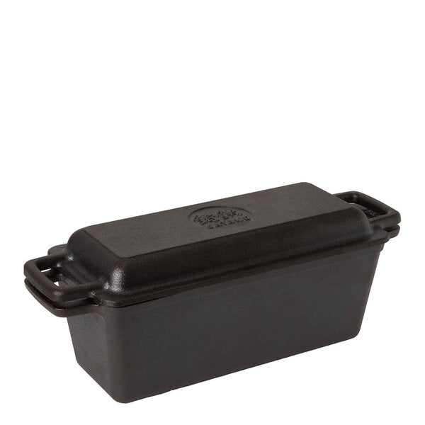 Brødform med lokk støpejern 37x14x11 cm 3L svart