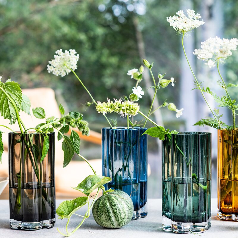 Hanami glassvase 9x18 cm røykgrå