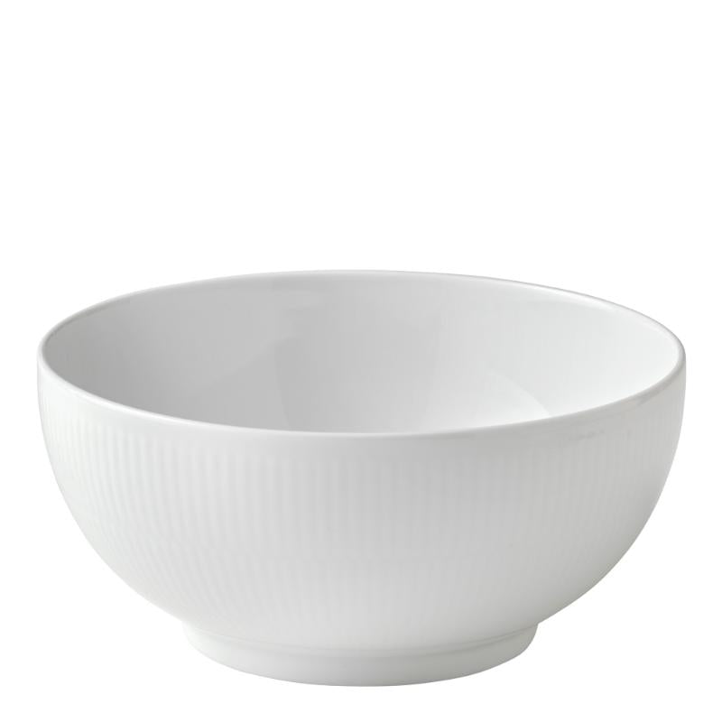 Hvit Riflet skål 21 cm