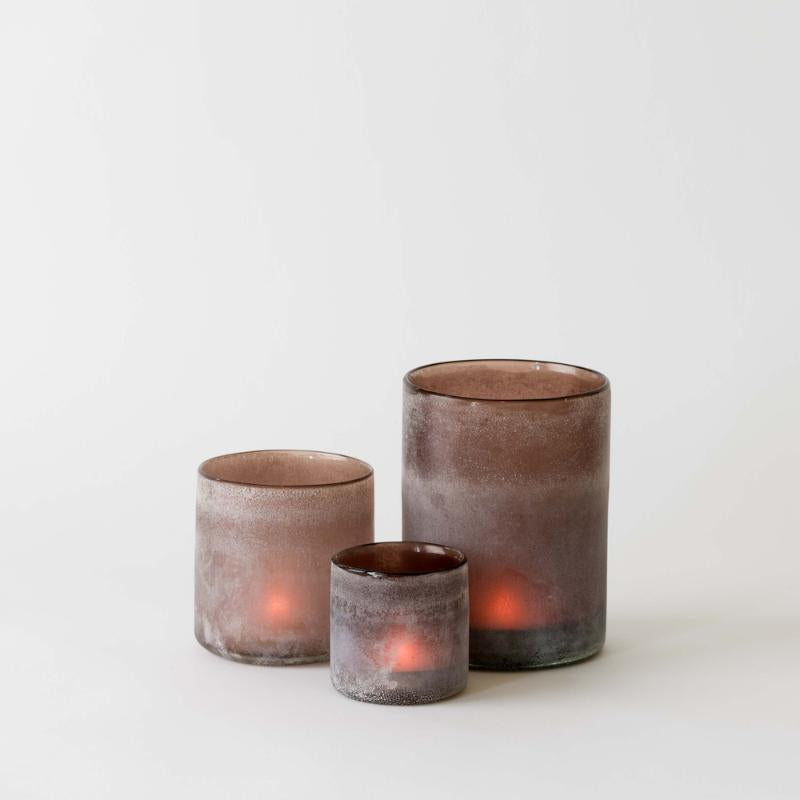 Frost lyslykt 12x12 cm brown