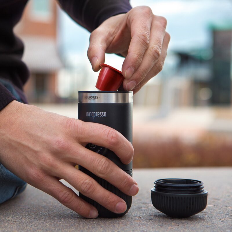Nanopresso espressomaskin med NS adapter grå