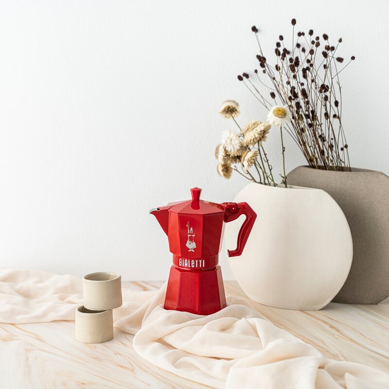 Exclusive espressokanne 6 kopper 25 cl rød