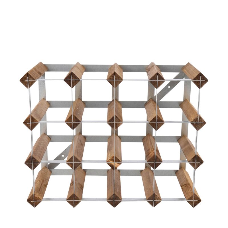 Vinstativ 16 flasker montert lys eik