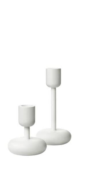 Nappula lysestake 2 stk 107 + 183mm hvit