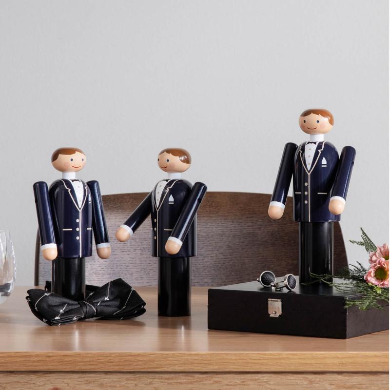 Groom 18 cm blå/svart/hvit