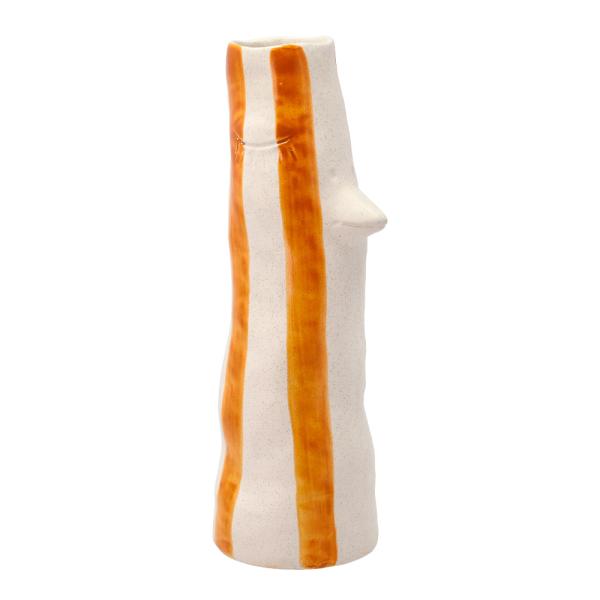 Styles vase m/ nebb og øyevipper 34 cm amber