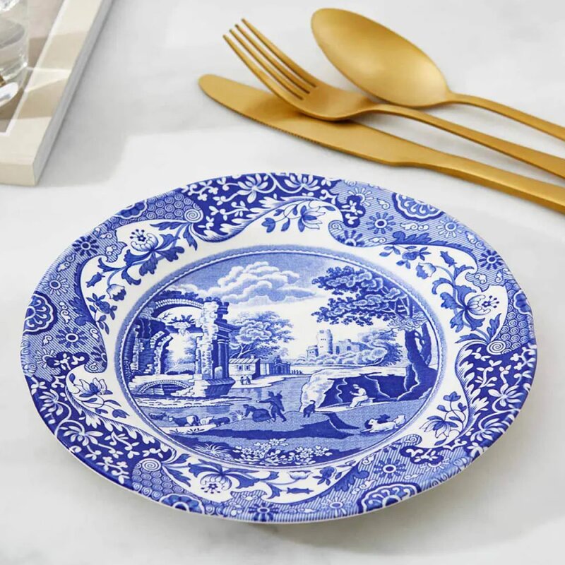 Blue Italian asjett 20 cm blå/hvit