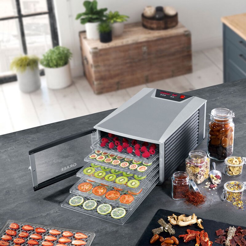 Dehydrator DA506 6 plater stål/svart