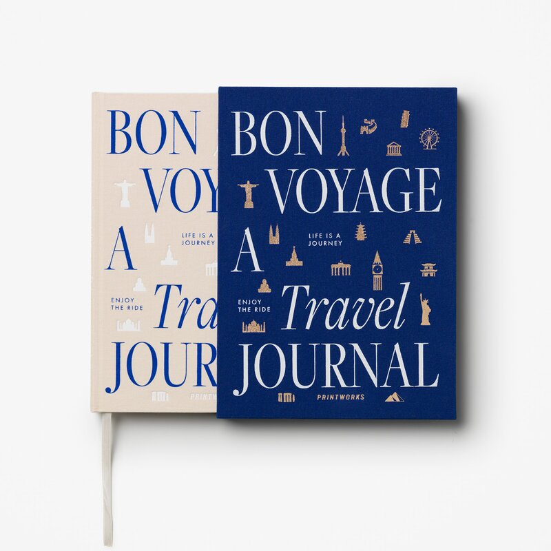 Bon Voyage reisejournal blå